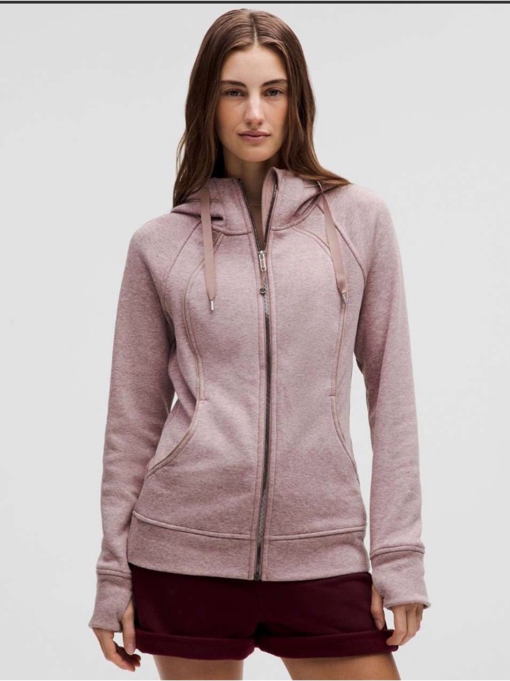 Lululemon Scuba Full-Zip Hoodie Plush Heathered Twilight Rose Size 2